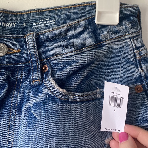 ✨ NWT! Old Navy High Rise Loose Distressed Jeans - Picture 3 of 3